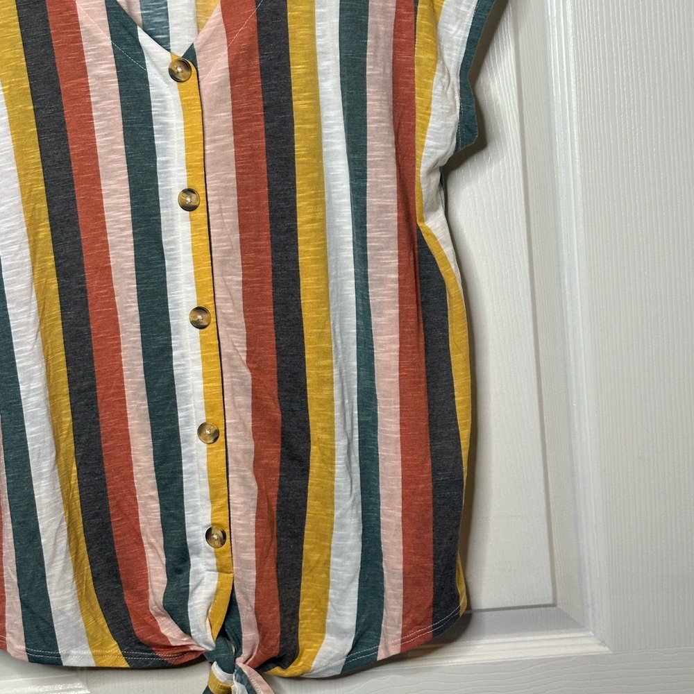 Torrid Multicolor Striped Button-Down Top - image 8